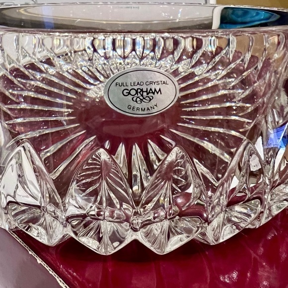 Gorham Full Lead Crystal Bowl 8" #C164 Althea Crafted In W. Germany Original Box - Picture 4 of 8